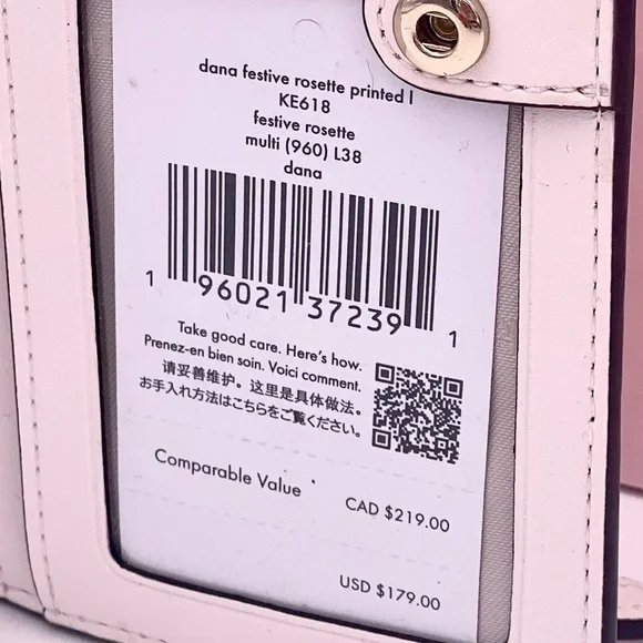 Kate Spade Rose Dana Large Slim Bifold Wallet - Picture 6 of 10